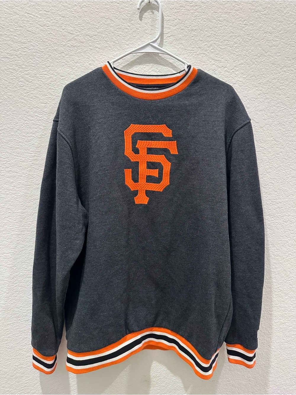 New Era Charcoal and Orange SF‎ Logo Crewneck Sweater